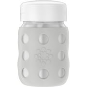 Lifefactory 8-Ounce Stainless-Steel Vacuum-Insulated Wide-Neck Baby Bottle with Hard Sippy, Stone Gray, LS2221WCG4