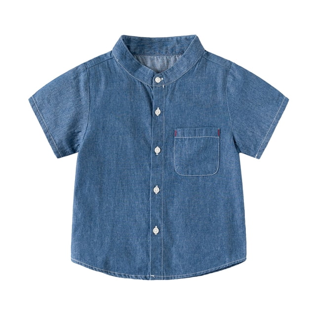 T-shirt Uni à Manches Courtes pour Garçons et Filles Été