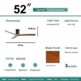 thumbnail image 2 of Sofucor 52" Bronze Flush Mount Ceiling Fans with Remote Control Reverse Airflow for Farmhouse,Living Room, 2 of 12