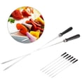 thumbnail image 1 of Brochetas 6PCS Parrilla De Barbacoa De Acero Inoxidable Larga Mango De Madera, 1 of 7
