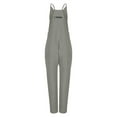 thumbnail image 5 of Baqcunre Women's Zipper Sling Sleeveless V Neck Spaghetti Strap Long Jumpsuit with Two Pockets,Color Grey,Size S-5XL, 5 of 5