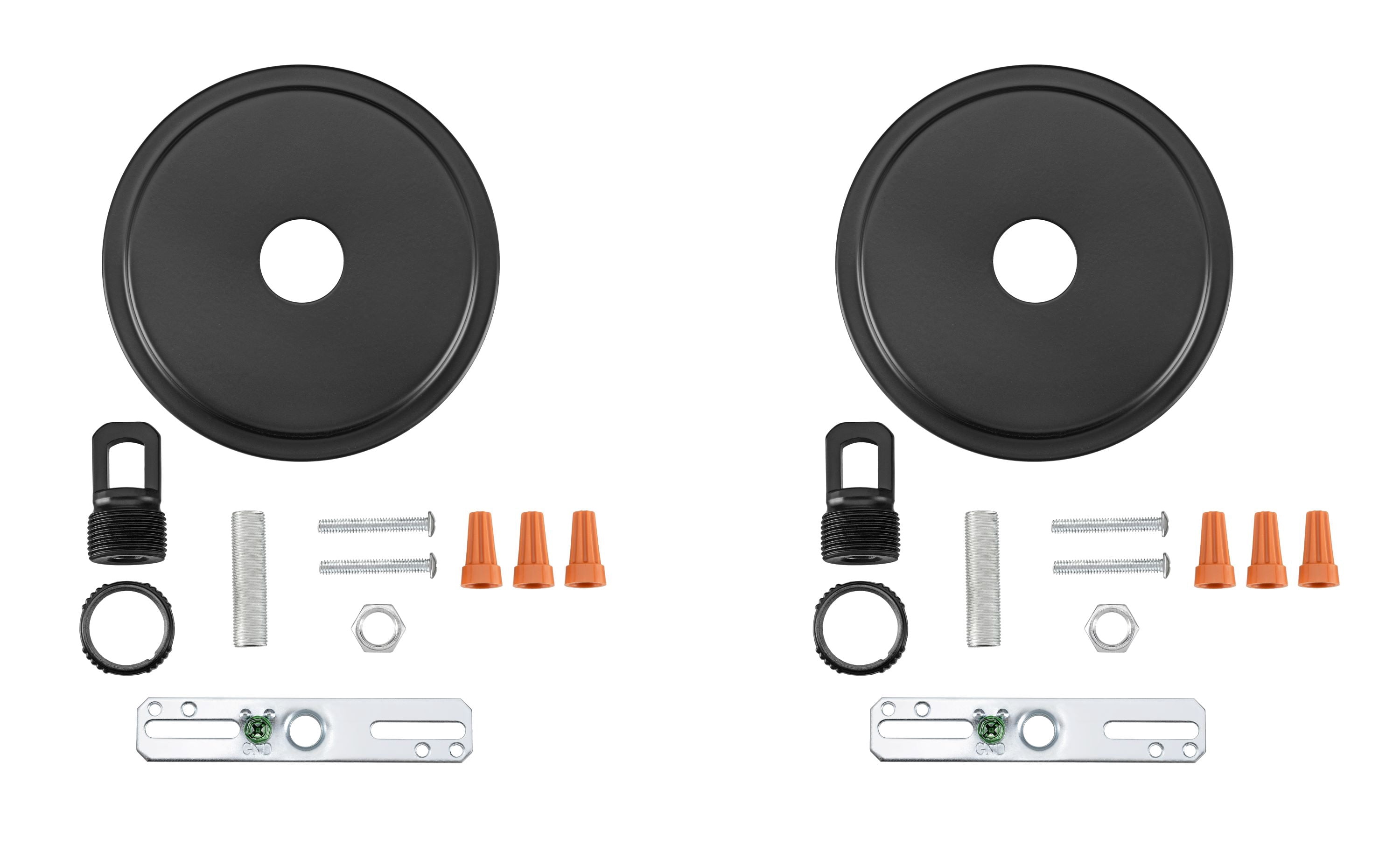 Aspen Creative 21507-52, Chandelier Fixture Canopy Kit, Matte Black, 5-1/8" Diameter, 2 Pack
