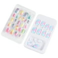 thumbnail image 1 of 48 Pcs/2 Boxes False Nail Tips Lovely Fake Nails Self-adhesive Artificial Nail for Kids Little Girls (Random Style), 1 of 9