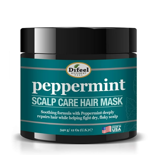Mascarilla capilar para el cuidado del cuero cabelludo con menta Difeel, 12 oz.