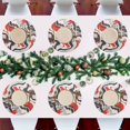 thumbnail image 7 of Ryvnso Red Gray Liquid Marble Round Plate Mats Dining Table Placemat Set of 4 for Holiday Decoration, 7 of 7
