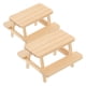 thumbnail image 1 of 2 muebles de madera para casa de muñecas, mesa de picnic en miniatura, mesa de madera sin terminar, silla, banco, accesorios para comedor, bricolaje, 1 of 6