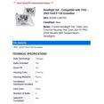 thumbnail image 2 of Headlight Set - Compatible with 1992 - 2002 Ford E-150 Econoline 1993 1994 1995 1996 1997 1998 1999 2000 2001, 2 of 3