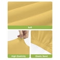 thumbnail image 4 of Pure Yellow Bar Stool Covers Set of 2, Simple Solid Color Stretch Washable Bar Chair Covers with Backs, Removable Pub Counter Height Chair Cover for Kitchen Dining Room Cafe, 4 of 7
