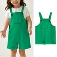 thumbnail image 5 of Kids Jumpsuit for Girls Comfortable Green Suspenders with Pockets for Daily Wear Cute Summer Clothes for Girls 8-9 Years, 5 of 6