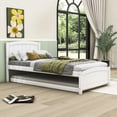 thumbnail image 2 of Aukfa Platform Bed with Trundle - Solid Wood Twin Size Bed Frame - White, 2 of 8