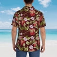 thumbnail image 4 of Pofeuu Leaf And Fruit Print Hawaiian Shirt for Men Sleeves Casual Button Down Summer Beach Dress Shirts T-Shirts,Medium, 4 of 7