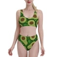 thumbnail image 2 of Goofa Big Colorful Avocados Pattern High Waisted Bikini Set - Two Piece Swimsuit for Women, Summer Bathing Suit,Trendy Swimwear-, 2 of 8