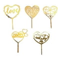 thumbnail image 2 of Gold Acrylic Heart Collection Cake Topper Dessert Decoration Birthday Party Cupcake Flag, 2 of 9