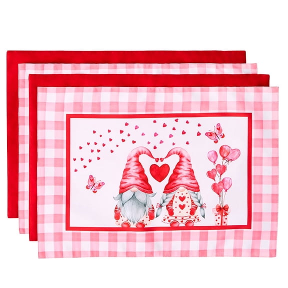 Valentine's Day Gnome Table Runner or Set of 4 Placemats