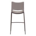 thumbnail image 5 of Modern Contemporary Bar Side Stool Chair Barstool, Set of 4, Grey Gray Walnut, Faux Leather Brushed Stainless Steel, 5 of 6