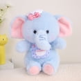 thumbnail image 2 of Stuffed Animal, Elephant Toys, Cute Plush, 10 In, Stuffed Animal for Student, Blue Stuffed Animal, Pink Bow, Ear, Student Toys, Toys, Seated Plush, Nursery Display, 1 Pc, 2 of 6