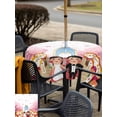 thumbnail image 5 of Outdoor Tablecloths with Umbrella Hole & Zipper, Japanese Wedding 54x54 Inch Square Tablecloths, Cute Owls Pink Cherry Blossoms Waterproof Table Cloth, Patio/Pool/Picnic Table Covers, 5 of 8