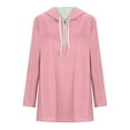 thumbnail image 4 of Scyoekwg Womens Zip Up Hoodies Solid Color Long Sleeve Drawstring Hooded Tunic Sweatshirts Casual Comfy Pullover Tops (Pink,S), 4 of 6