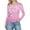 #105-Hot Pink, variant on Long Length Sleeve Womens Tops Casual Round Neck Shirts Soft Basic Tees Business Work Blouses