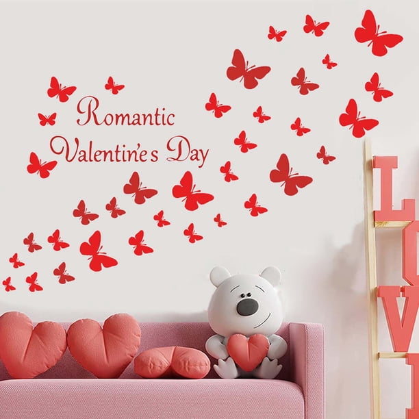 Decoraciones para San Valentín, adornos para San Valentín, regalos para San Valentín, pegatinas para ventanas con electricidad, vitrinas, refrigeradores, pegatinas para pared con electricidad.