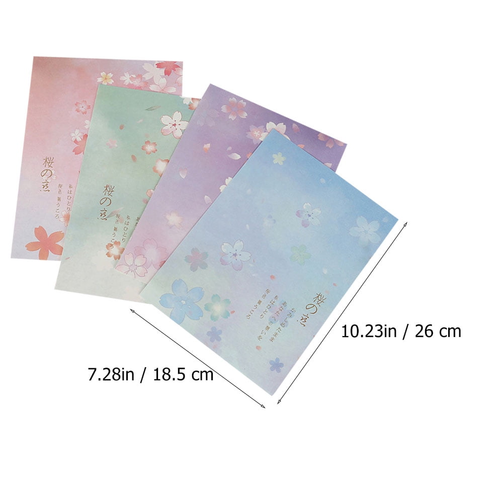 Supvox 5Set Blossoms Pattern Writing Paper Assorted Color Japanese Style Stationery for Letter Writing