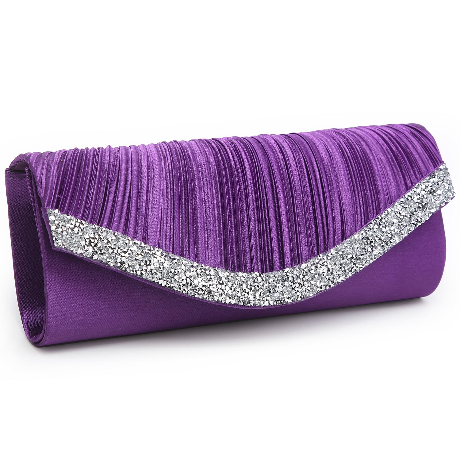 Dasein Women Satin Evening Bags Rhinestone Clutch Purses for Wedding
