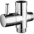 thumbnail image 1 of Hongchun Valve 3 Voies en Laiton Massif, Composants de Douche à Main, Raccord Universel, Chrome, 1 of 5