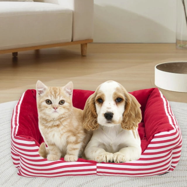 Christmas Stripe Cats Beds Dogs Beds Cats Cave Bed Soft Comfortable Pet Products
