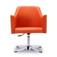 thumbnail image 3 of Manhattan Comfort Pelo Faux Leather Height Adjustable Accent Chair in Orange, 3 of 7