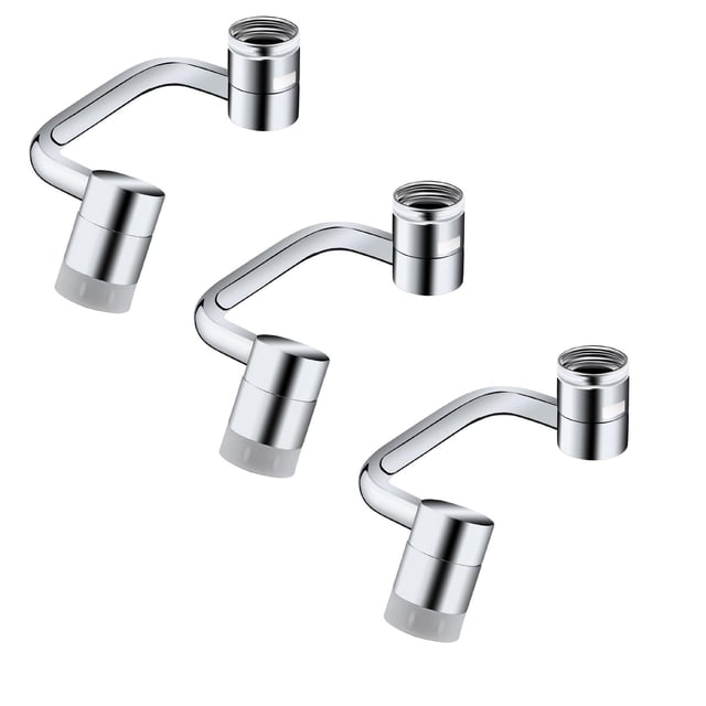 Tuplbcv 3PCS 1080° Swivel Rotatable Faucet Aerator Extension Set, Dual-Mode Rotating Faucet Extender for Bathroom Sink, Chrome Flexible Faucet Adapter