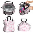 thumbnail image 2 of Geometric Flower and Cherry Blossom Drawstring Insulated Lunch Bag for Women, Stain-Resistant Large Lunch Tote with Multi-Pockets for Work Office, 2 of 6