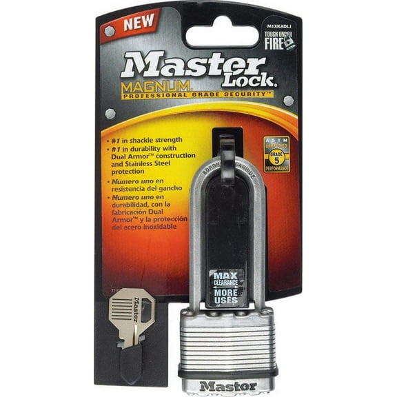 Master Lock 1-9/16" H x 11/16" W x 1-3/4" L Laminated Steel Dual Ball Bearing Locking Padlock