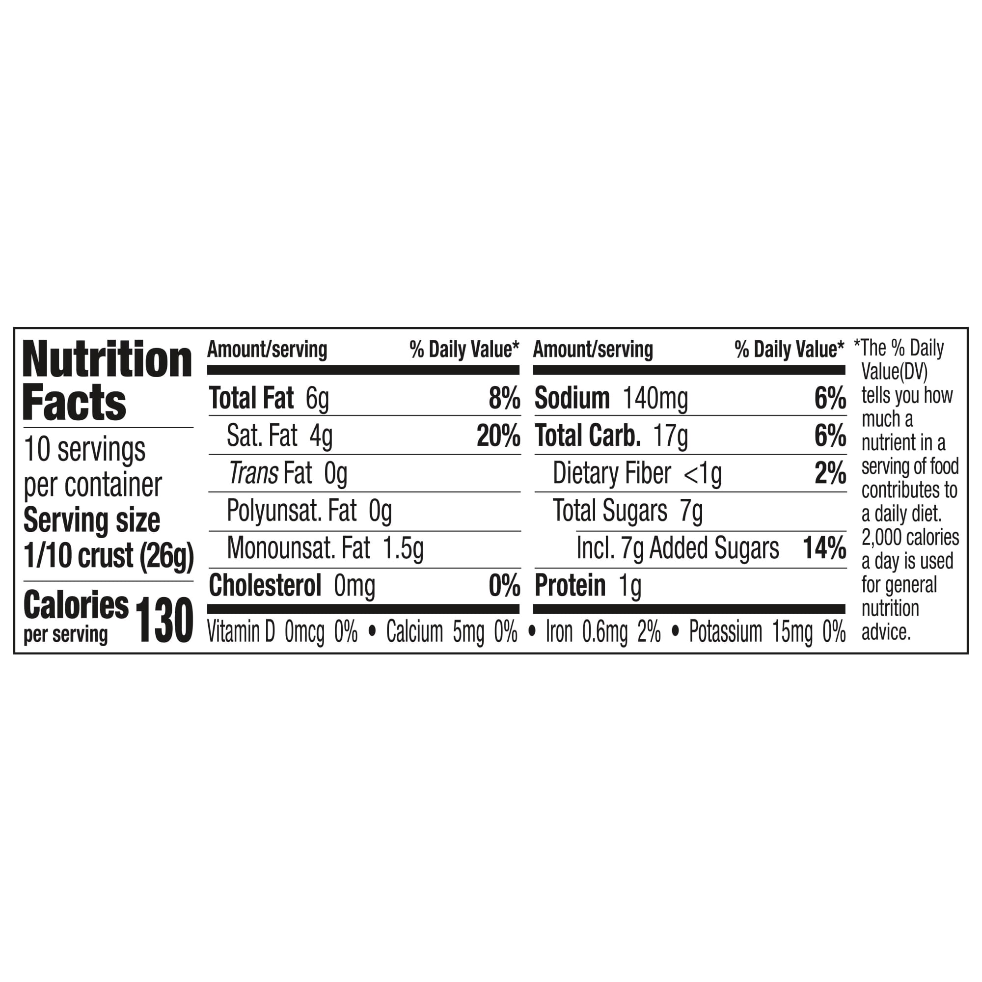 Keebler Ready Crust 10-Inch Graham Cracker Pie Crust, Premade Pie Crust For Baking And No-Bake, 9 oz