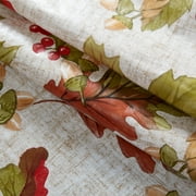 Newbridge Thanksgiving Fall Acorn and Leaf Print 52 x 52 inch Square Vinyl Tablecloth with Flannel Backing