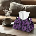 thumbnail image 4 of SEANATIVE Halloween Bats Tissue Box Cover Rectangular PU Leather Tissue Box Holder Tissue Cover Cube Tissue Organizer Decorative for Tabletop, Bathroom, Car ,Office, Kitchen, Home Decoration, 4 of 7