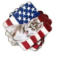 thumbnail image 2 of Siberian Husky Grey Patriotic Foam Coaster Set of 4, 2 of 3