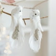 thumbnail image 4 of Xecvkr Christmas Tree Decoration Faux Flying Bird Ornament Clip On White Pink Realistic Foam Nature Scene Branch Hanging 5.9in 2pcs, 4 of 6