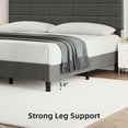 thumbnail image 5 of Adjustable King Bed Frame with Stylish Linen Upholstery and Anti-Noise Design for Comfort and Support, Light Grey, 5 of 6