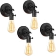 thumbnail image 1 of Nex Rustic Black Wall Mounted Sconces Set of 4 Adjustable Angle Metal, 1 of 4