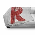 thumbnail image 3 of Letter R Soft Flannel Fleece Throw Blanket, Food Elements in Such a Way Resembling Capital R Summer Season Food, Cozy Plush for Indoor and Outdoor Use, 60" x 80", Vermilion Green Orange, by Ambesonne, 3 of 6