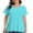 Light Green, variant on Women's V Neck T-shirt with Rolled Sleeves, Summer Loose Fit Tops with Side Split