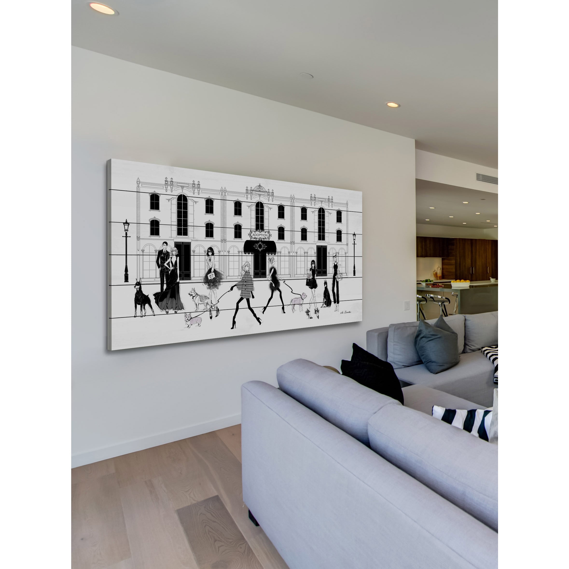 Marmont Hill "Dog Hotel" by Loretta So Painting Print on White Wood