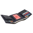 thumbnail image 4 of MARSHAL Genuine Leather Kids Slim Compact ID and Coin Pocket Trifold Boys Wallet Black Navy Blue, 4 of 8