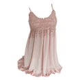thumbnail image 3 of Women Lace Crochet Stitching Crew Neck Sleeveless Mini Dress, 3 of 3