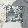 thumbnail image 2 of COMIO Chinoiserie Throw Pillow Covers Chic Asian Scenic Pillow Cover Pagoda Navy Blue and White Pillowcase Modern Home Decorative Cushion Covers for Outdoor Sofa Bedroom, 2 of 5