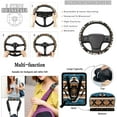 thumbnail image 5 of Yuyamidu Aztec Tribal Gemoetric Car Seat Cover Set of 15 Steering Wheel Covers Auto Seatbelt Pads Cup Coaster Trash Can Air Vent Holder Rear View Mirror Cover Coasters Keychains Wristlet Strap, 5 of 7