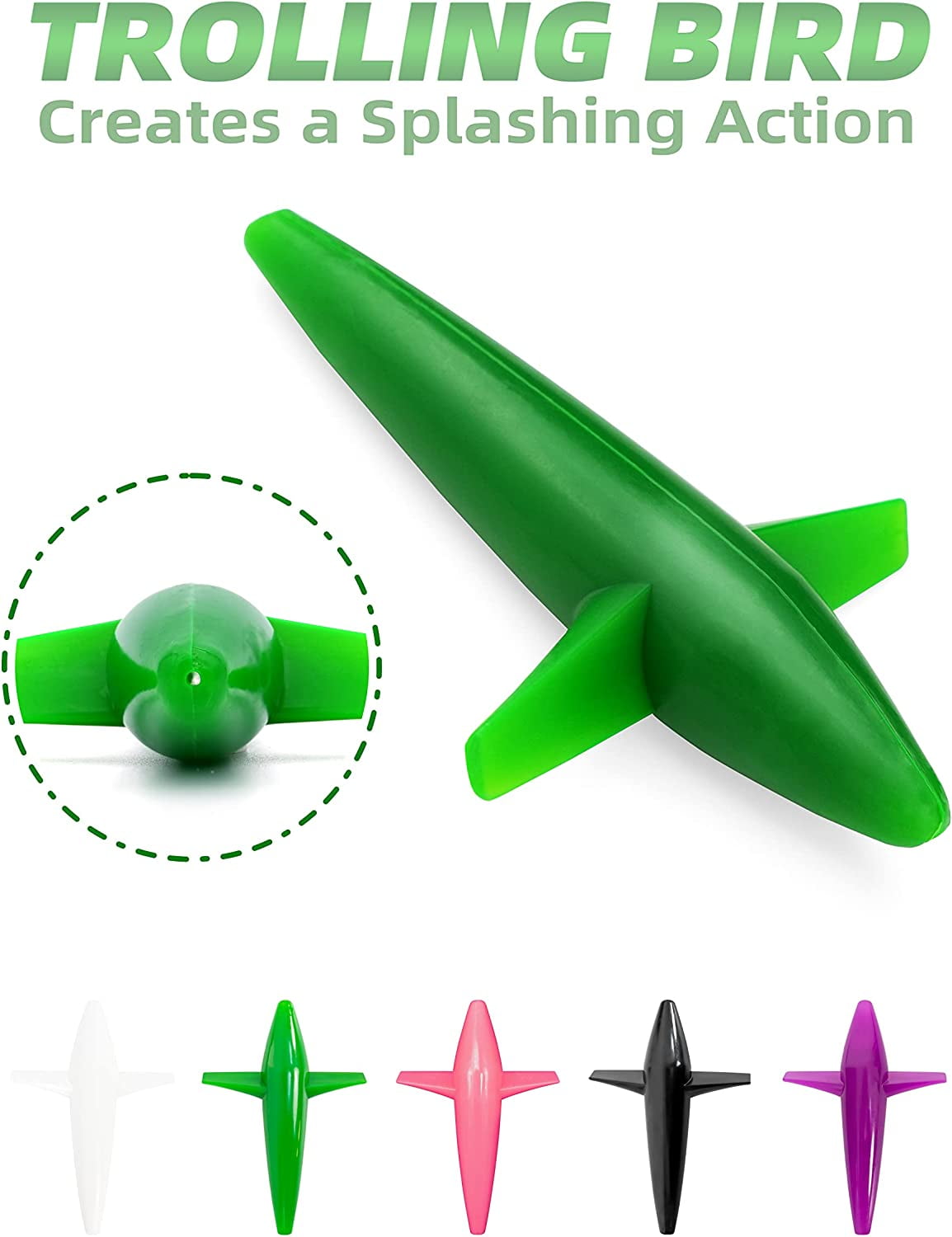 BLUEWING Daisy Chain Big Game Daisy Bird Bulb Squid Trolling Bird Tuna Lures Fishing Teasers for Marlin Sailfish Fishing Green