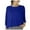 Blue, variant on Women's 3/4 Sleeve Tunic Tops Casual Loose Fit Floral Blouses Mesh Pleated Layered Shirt