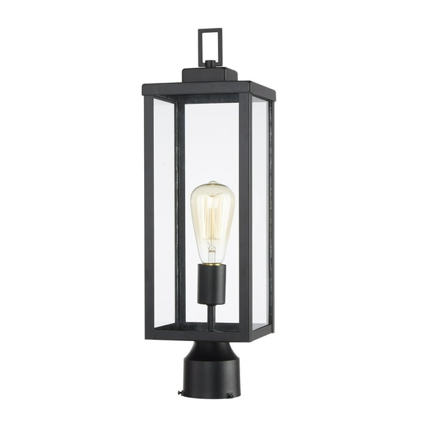 20.35 inch Outdoor Post Light Kit Lantern Head, Hukoro Modern Matte Black Outdoor Lighting