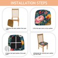 thumbnail image 4 of Pioneer Flower Seat Covers for Dining Room Chairs Set Of 4,Stretch Printed Washable Chair Seat Cover with Elastic Ties and Button,Removable Waterproof Couch Cushion Covers, 4 of 6